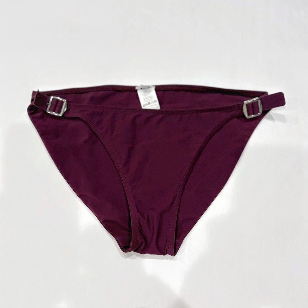 Orlebar Brown Women Bikini Bottom Burgundy Side Buckle EU 38 US 6 Old Money